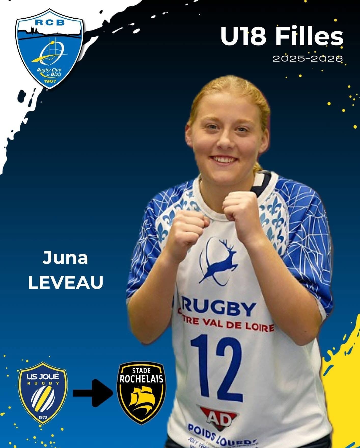 Juna Leveau, Jeune espoir U18 féminine, Stade Rochelais
